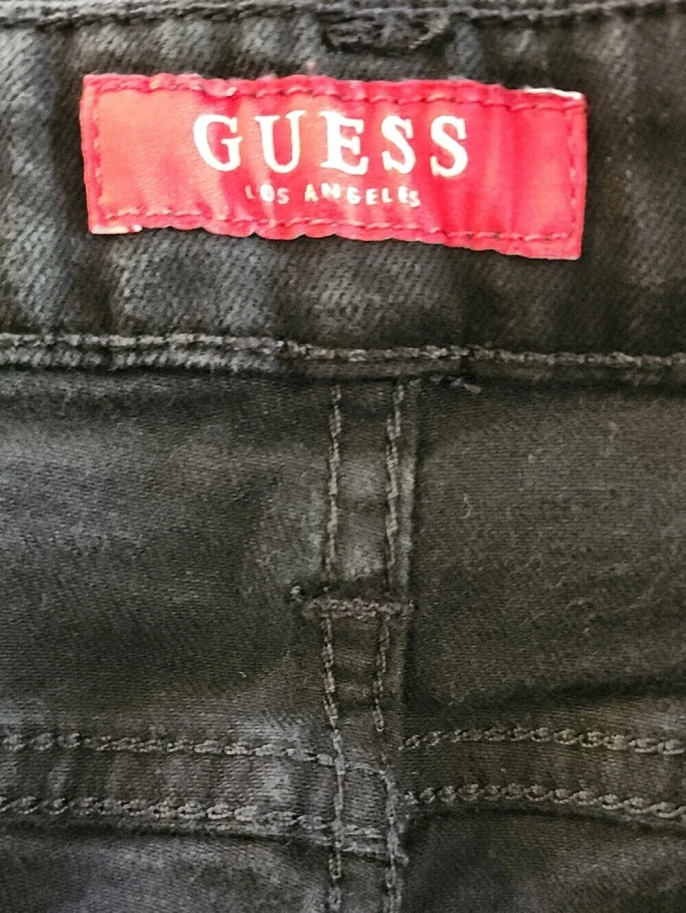 GUESS Black Distressed Ripped Denim Shorts